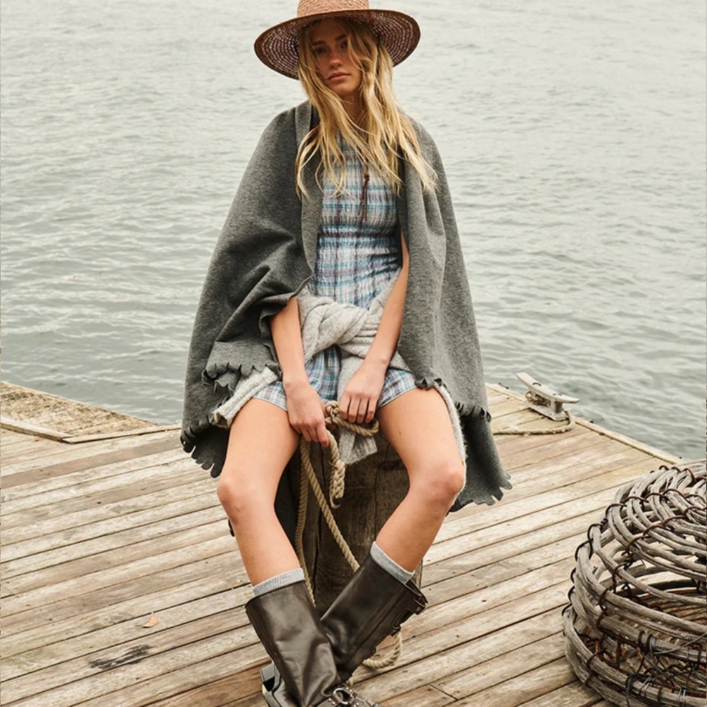 GHANDA XS NWT Vesper Shirred Ruched Plaid Sleeveless Mini Dress